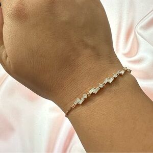 Elegant filled Gold Bracelet with Silver Accents